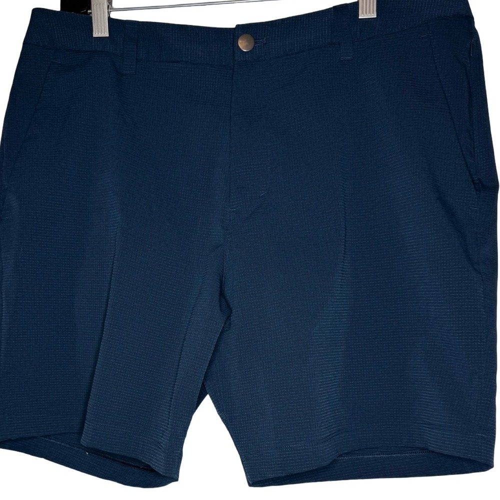 Lululemon ABC Classic Fit WovenAir Shorts Men's 34 Navy Blue 7" Golf Stretch